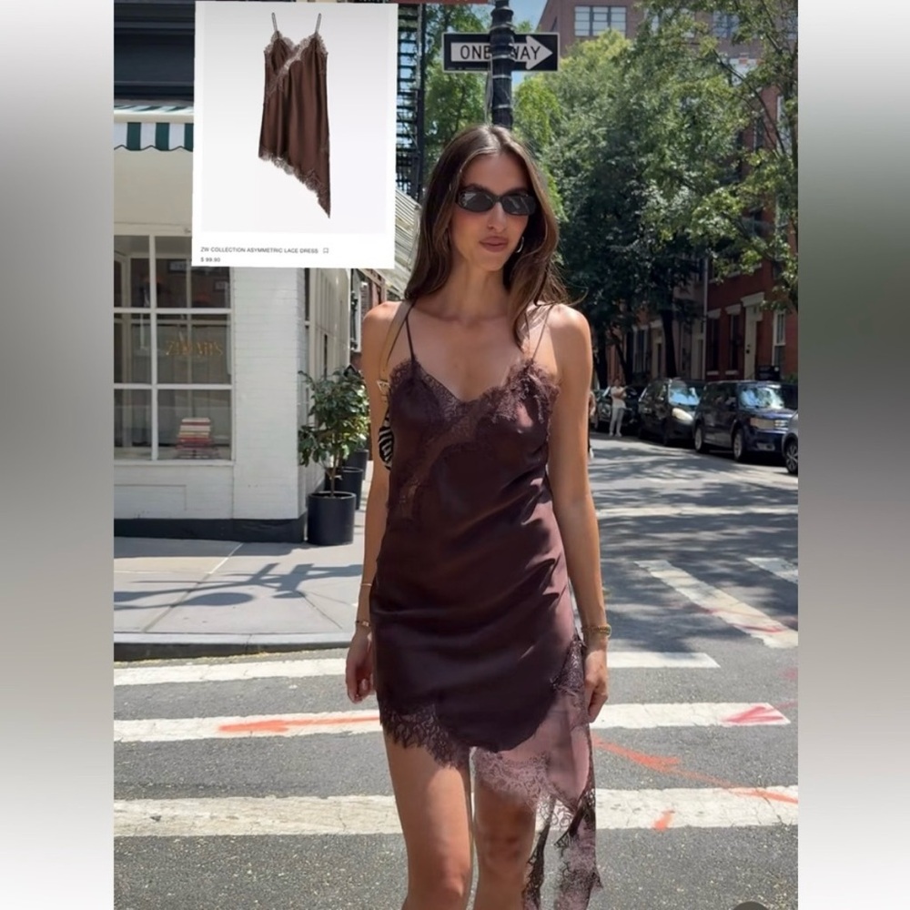 NWT ZARA ZW COLLECTION ASYMMETRIC LACE DRESS